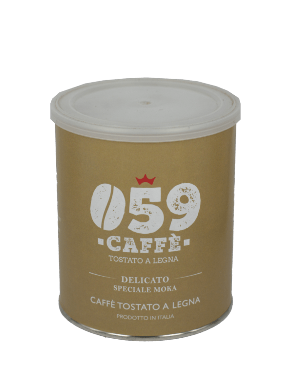 Barattolo caffè tostato a legna macinato delicato Moka