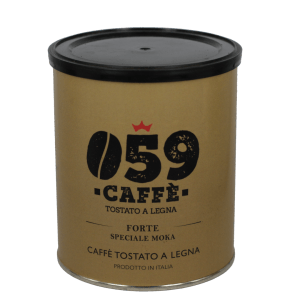 Barattolo caffè tostato a legna macinato forte Moka