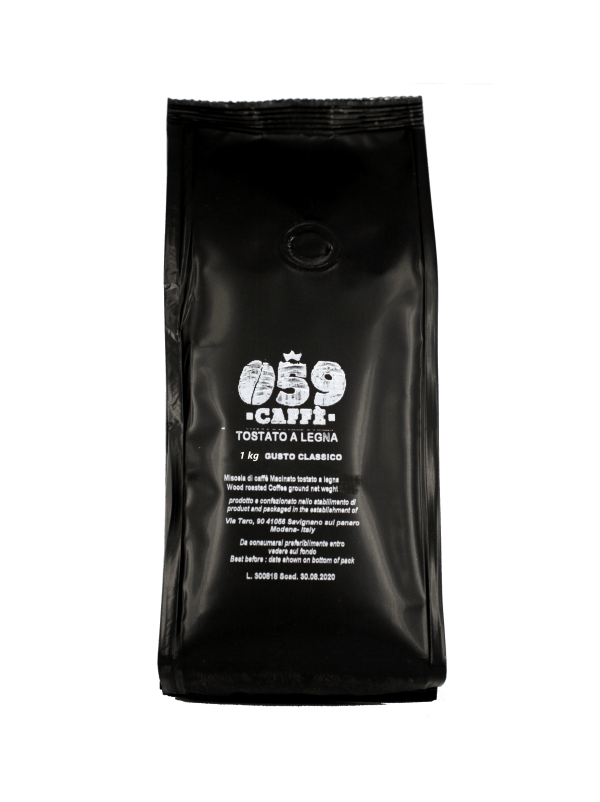 Sacchetto caffè Tostato a Legna 1 kg in GRANI 059caffe Gusto Classico