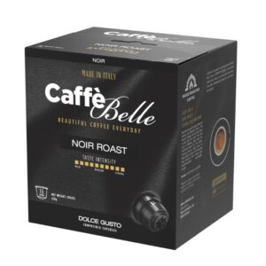 16 Capsule Dolce Gusto CaffeBelle Compatibile  Tostato a legna Miscela : BLACK