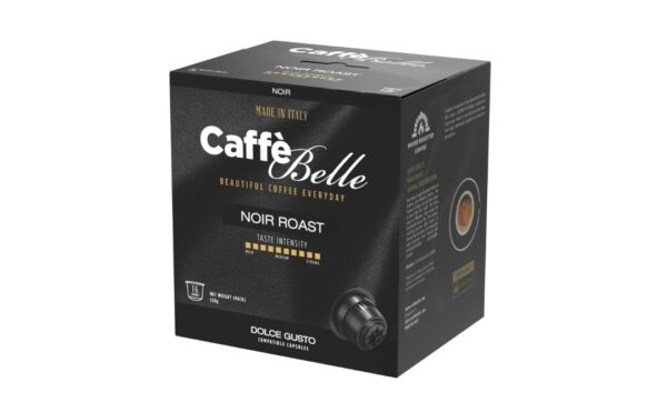 16 Capsule Dolce Gusto CaffeBelle Compatibile  Tostato a legna Miscela : BLACK