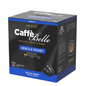 16 Capsule Dolce Gusto CaffeBelle Compatibile   Tostato a legna Miscela : BLUE